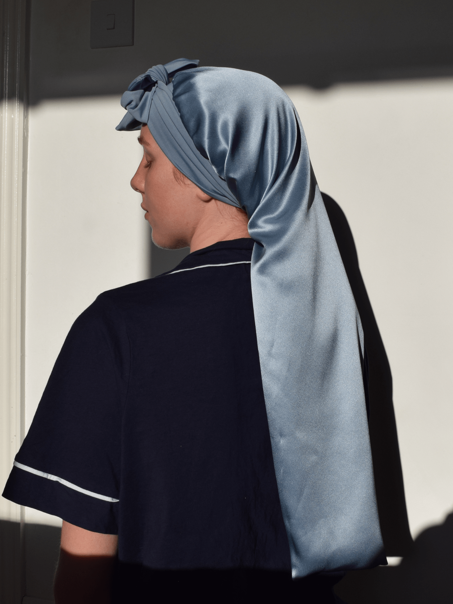LONG 22 Momme Mulberry Silk Charmeuse Weave Bonnet for Long Hair